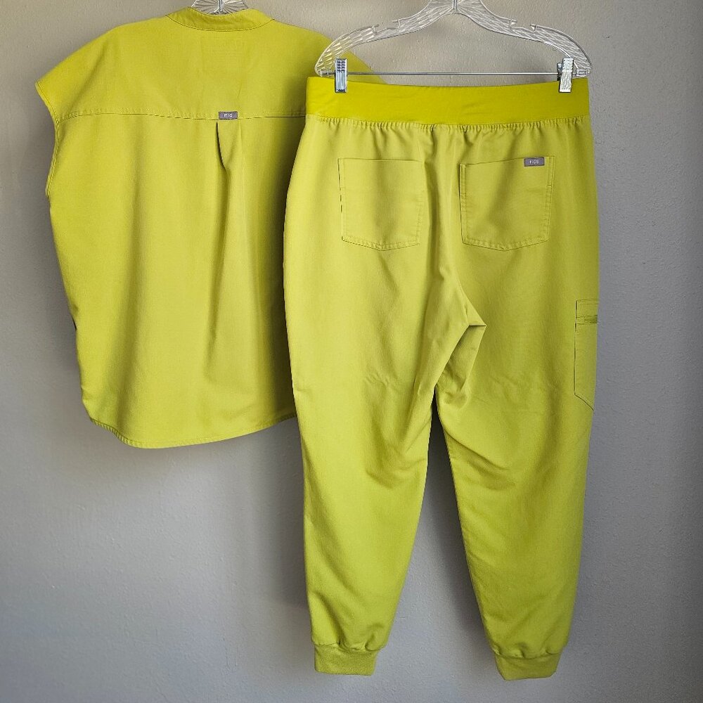 Figs Limeade Limited Edition Scrub Set Large Rafaela Top XL High Waisted Zamora - Picture 5 of 7